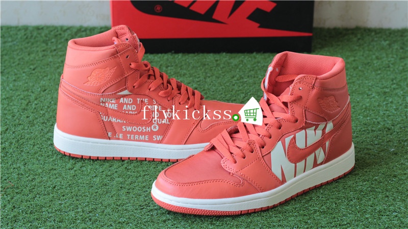 2018 Off-White x Air Jordan 1 Nike Swoosh Orange/White